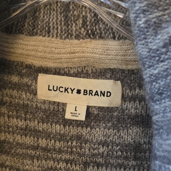 Lucky Brand Gray and Cream Patterned Sweater - Picture 2 of 5